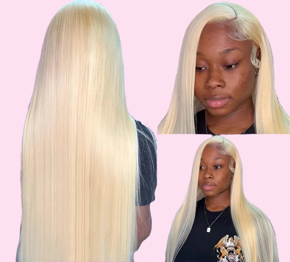 blonde human hair wig with pre-plucked HD Lace