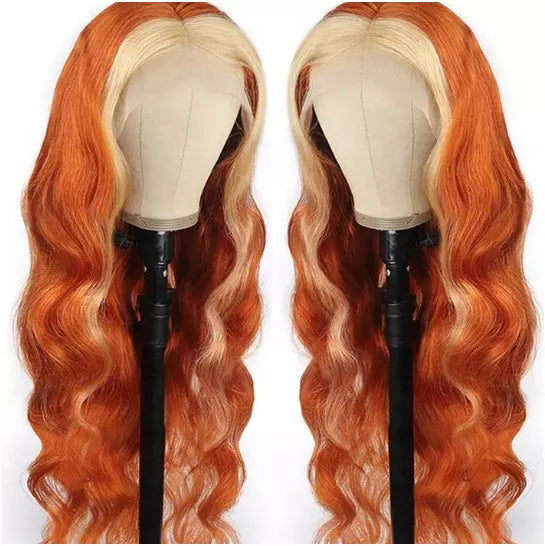 13x4 Transparent Lace Ginger w/ Blonde Highlight Wig - Litty & Pretty