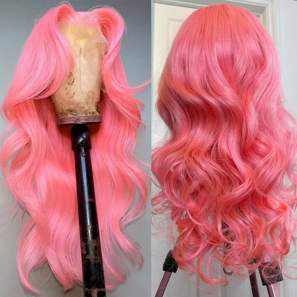 13X4 HD Lace Hot Pink Body Wave Wig - Litty & Pretty