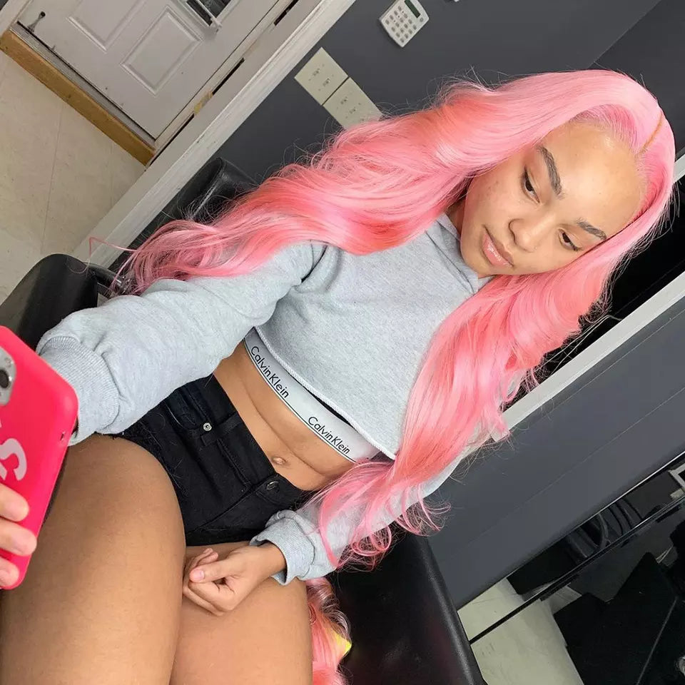 13X4 HD Lace Hot Pink Body Wave Wig - Litty & Pretty