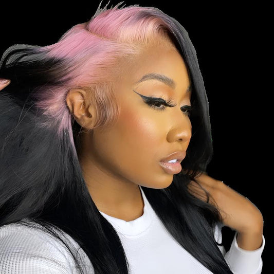 13X4 HD Lace Pink Root Straight Wig - Litty & Pretty