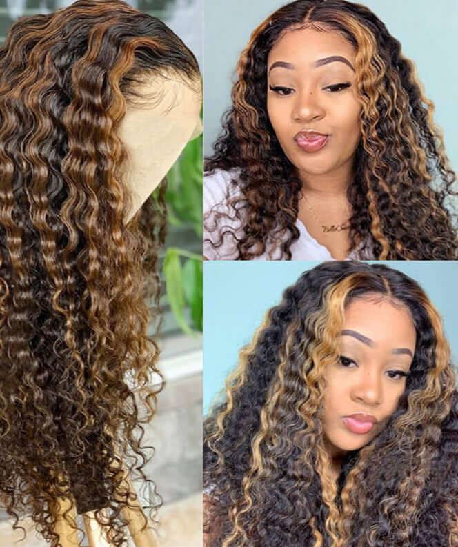 13x4 HD Lace Deep Wave Honey Brown Wig - Litty & Pretty