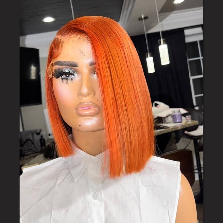 13x4 Transparent Lace Orange Straight Bob - Litty & Pretty