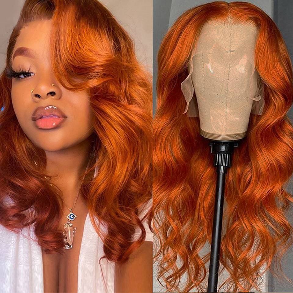 13x4 Transparent Lace Ginger Body Wave Wig - Litty & Pretty