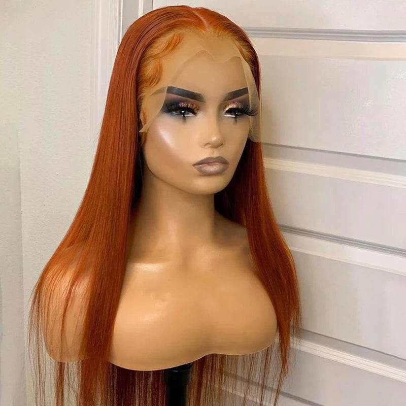 13x4 Transparent Lace Ginger Straight Wig - Litty & Pretty