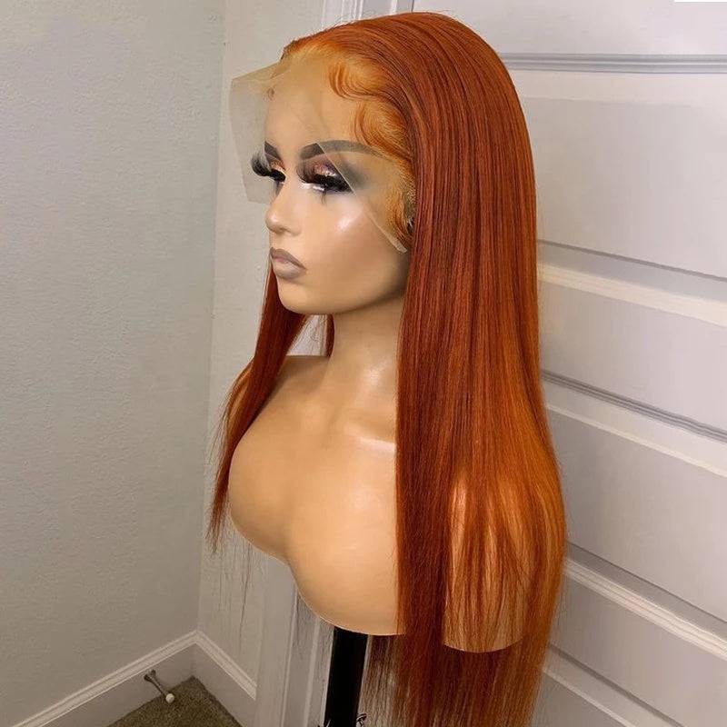 13x4 Transparent Lace Ginger Straight Wig - Litty & Pretty