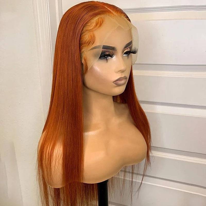 13x4 Transparent Lace Ginger Straight Wig - Litty & Pretty