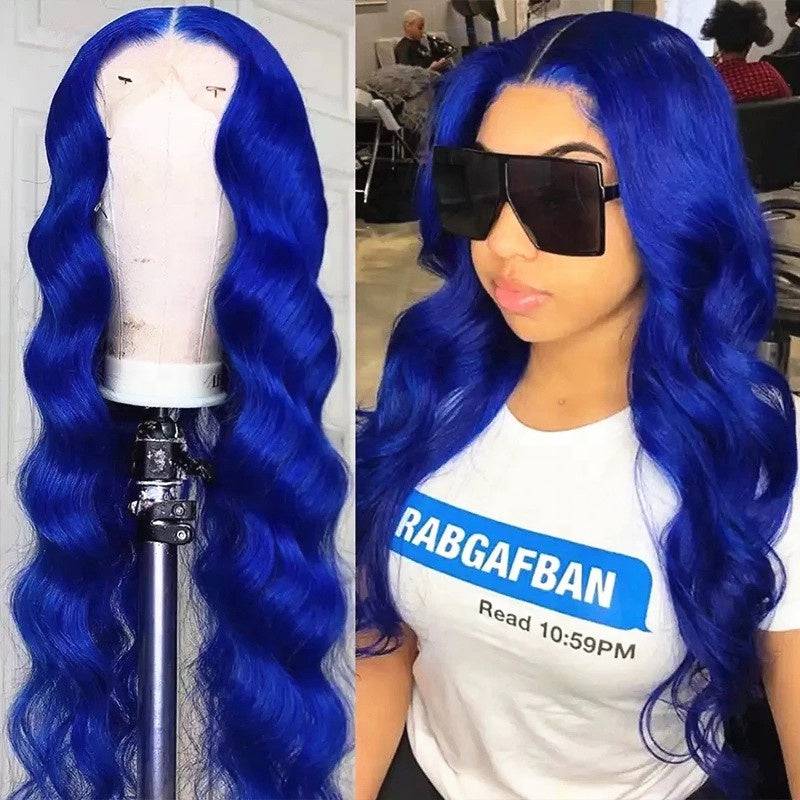 13x4 Transparent Lace Royal Blue Body Wave Wig - Litty & Pretty