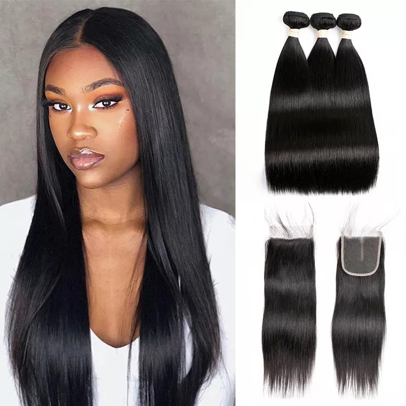 3 Straight Bundles w/ 4x4 HD Lace Closure - Litty & Pretty